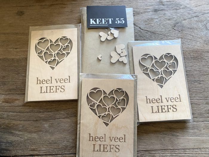 Wenskaart van hout