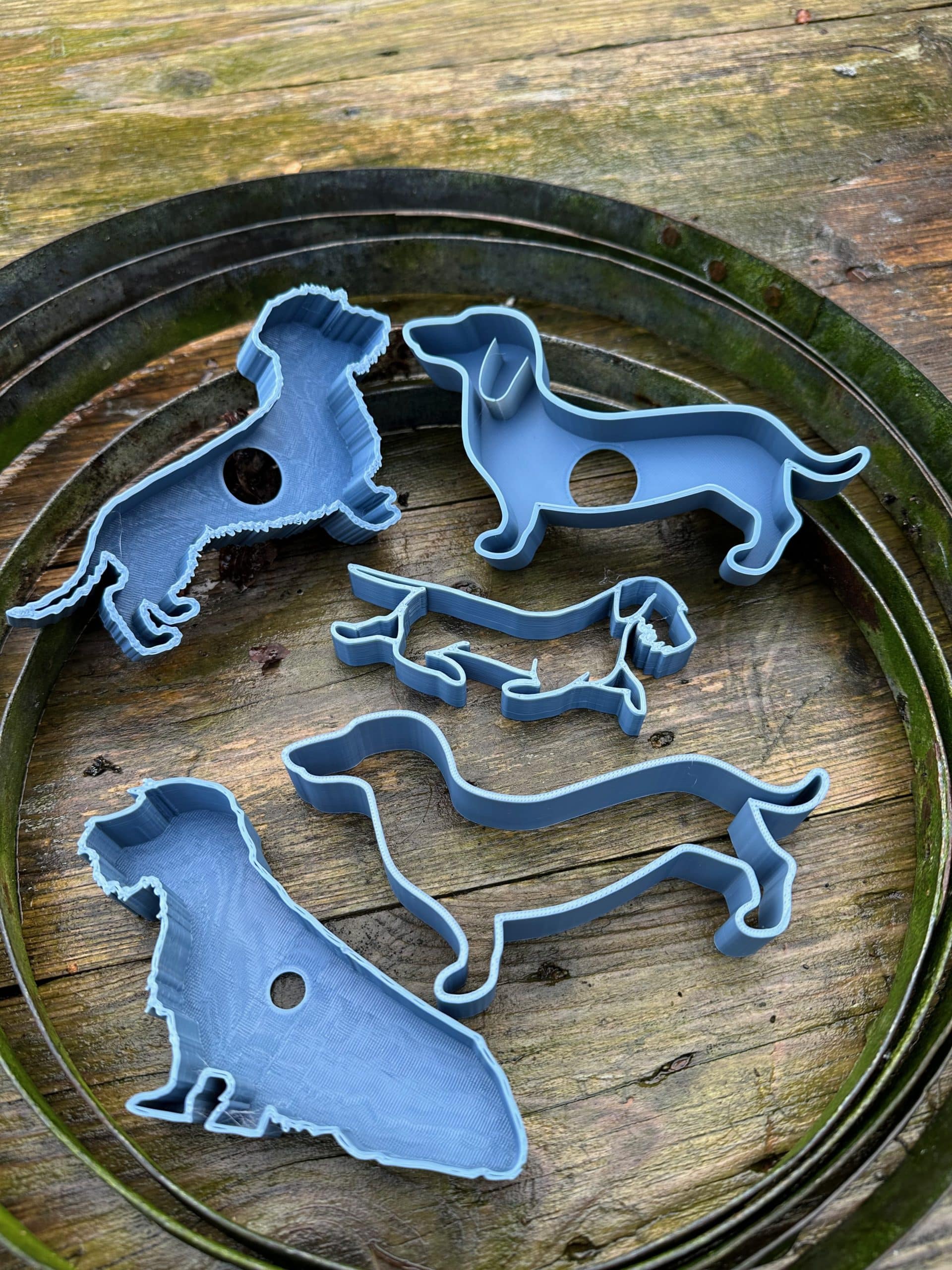 Set van 5 teckel uitsteek vormpjes